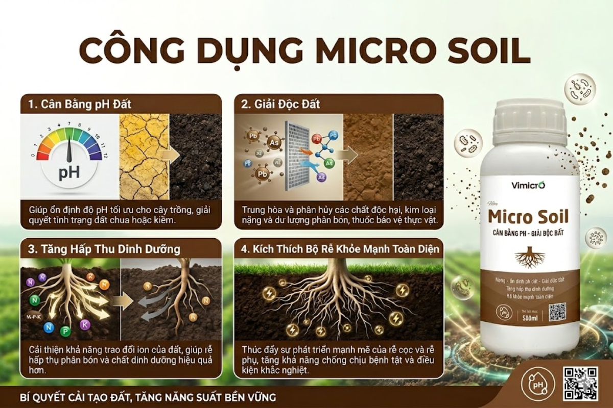 Công Dụng Của Chế Phẩm Sinh Học Cải Tạo Đất Micro Soil